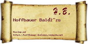 Hoffbauer Balázs névjegykártya